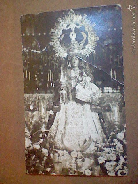 Antique Photography: fotografia postal Ntra Sra Antigua Guadalajara sello cofrad&iacute;a muy sobada