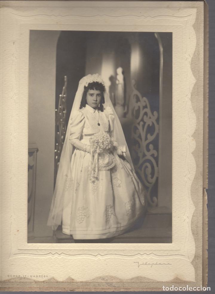 Photographie ancienne: buena fotografia ni&ntilde;a de primera comunion fotografo villaplana manresa