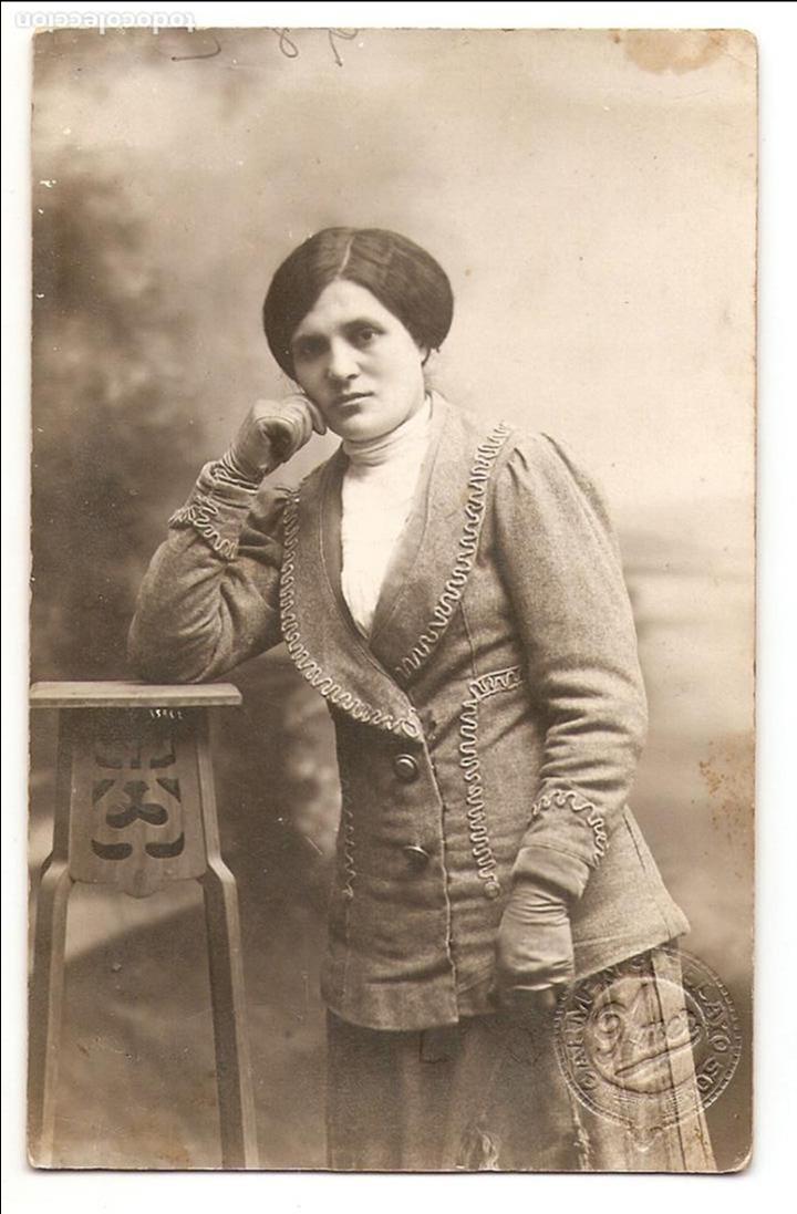 Fotograf&iacute;a antigua: POSTAL ANTIGUA - RETRATO DE SE&Ntilde;ORA - MEDIDAS 14 x 9 - FOT&Oacute;GRAFO AMER