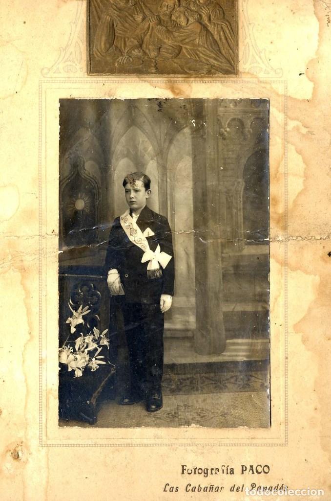 Fotografia antica: FOTO LAS CABA&Ntilde;AS DEL PANADES-BARCELONA RETRATO COMUNION TAMA&Ntilde;O GRANDE SIN REVERSO