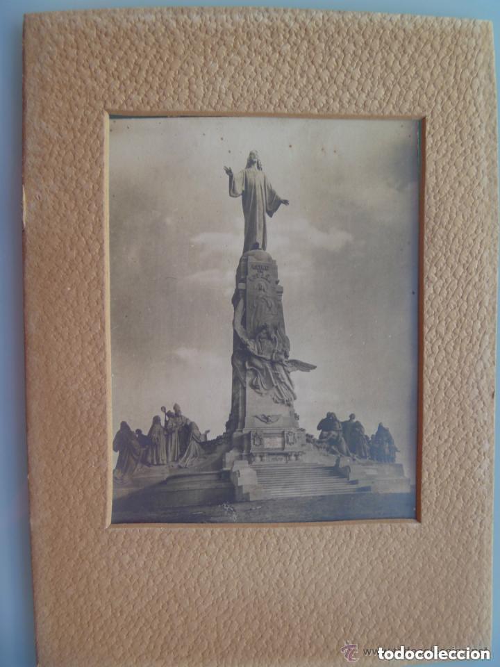 Fotograf&iacute;a antigua: FOTO DEL MONUMENTO AL SAGRADO CORAZON , CERRO DE LOS ANGELES , PRINCIPIOS DE SIGLO.