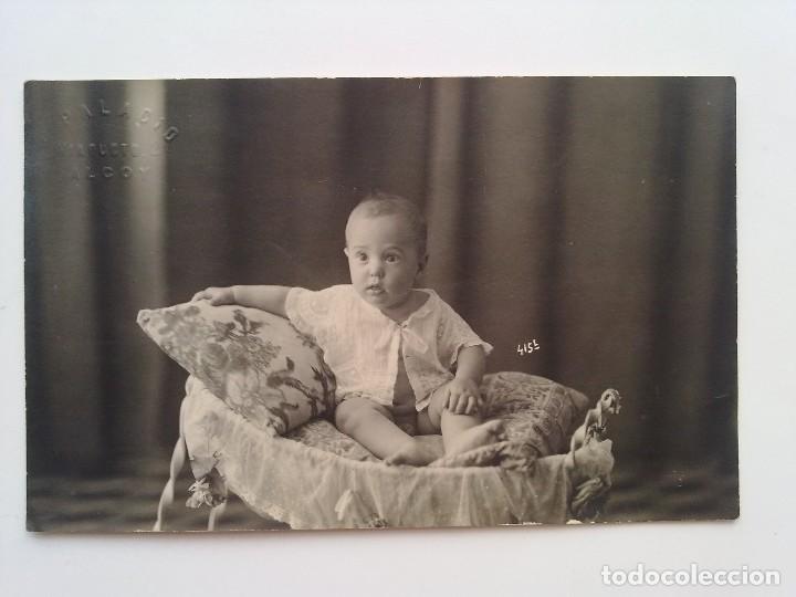 Fotografia antiga: FOTOGRAFIA ESTUDIO, BEBE, NI&Ntilde;O POSANDO, FOTO PALACIO, ALCOY