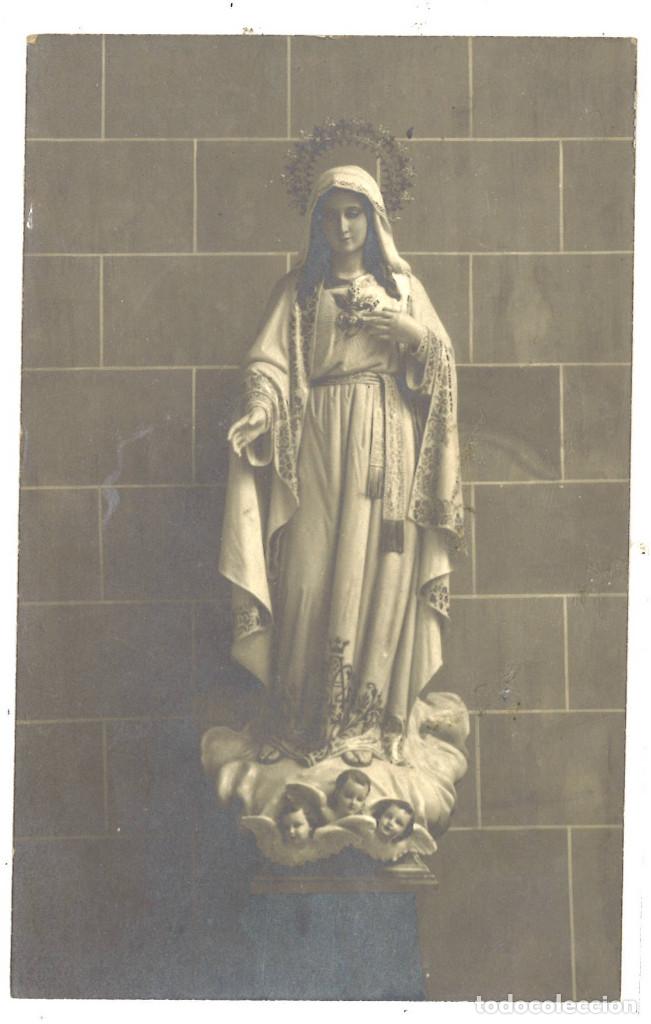Fotograf&iacute;a antigua: Postal fotogr&aacute;fica de virgen