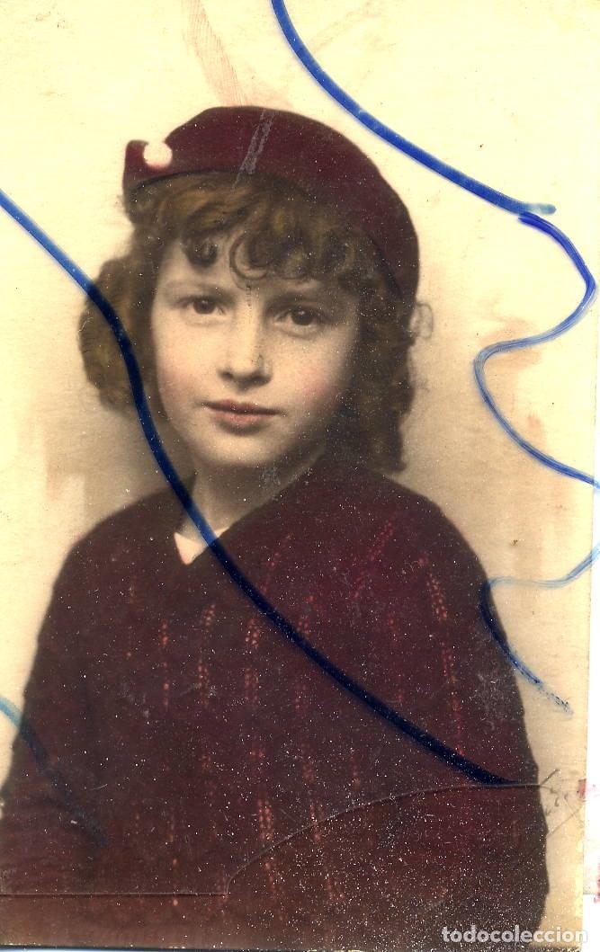 Fotografia antica: FOTO NI&Ntilde;A COLOREADA A MANO  TARJETA POSTAL SIN REVERSO