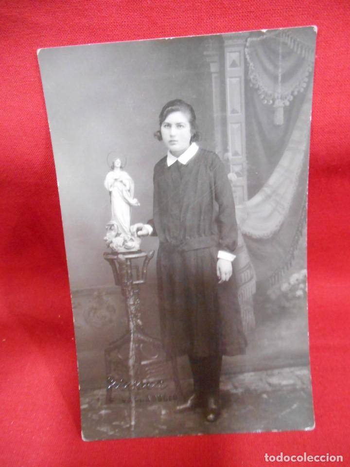 Antique Photography: ANTIGUA FOTOGRAFIA SOBRE TARJETA POSTAL - SE&Ntilde;ORITA - A&Ntilde;OS 30 -