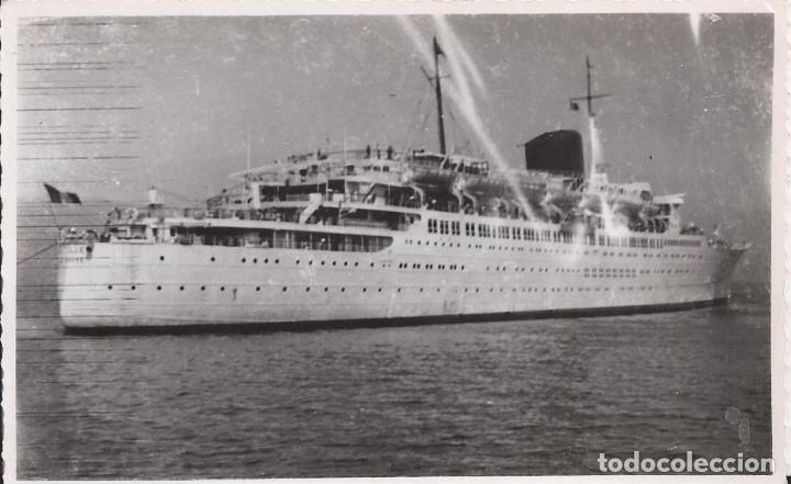 Fotograf&iacute;a antigua: Foto Original de barco de Vapor. Nombre del barco y lugar desconocidos. A&ntilde;os 50. Muy bien conservada