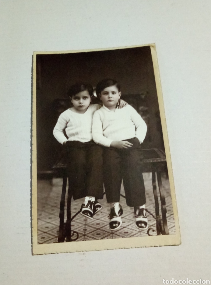 Fotografia antiga: Fotograf&iacute;a ni&ntilde;os tarjeta postal Chacon Merida