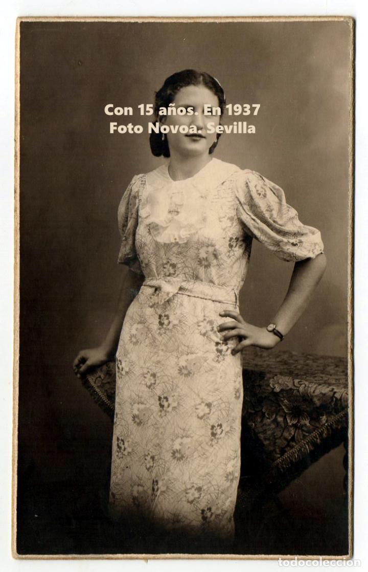 Fotograf&iacute;a antigua: CON 15 A&Ntilde;OS EN 1937. FOTO NOVOA. SEVILLA. CARMEN M.C.