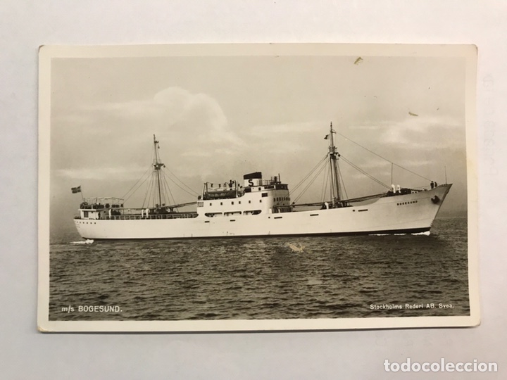 Alte Fotografie: BARCO. FOTOGRAF&Iacute;A BOGESUND Barco sueco. Stockholms Rederi AB. Svea . Tama&ntilde;o Postal..
