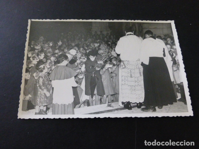 Alte Fotografie: JAEN ANTIGUA FOTOGRAFIA TAMA&Ntilde;O POSTAL FIESTA NI&Ntilde;OS CON CESTAS ORTEGA FOTOGRAFO