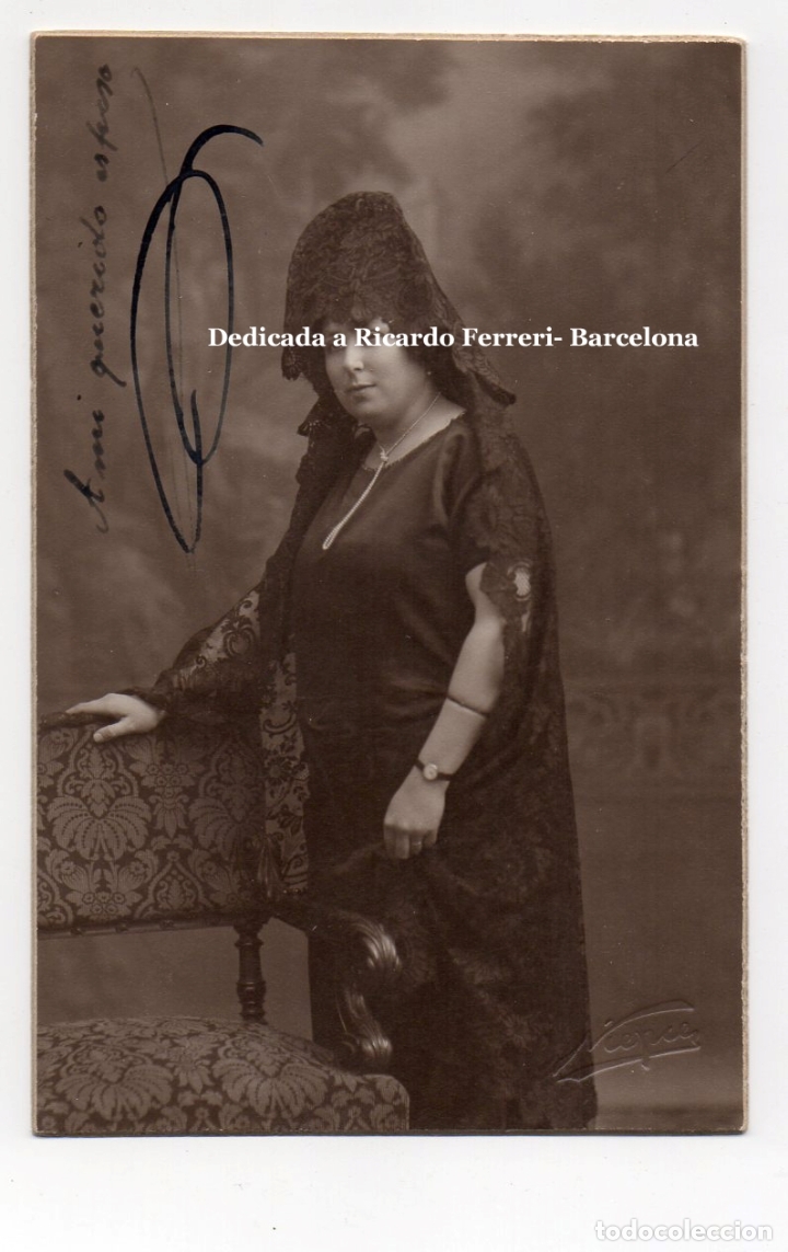 Fotograf&iacute;a antigua: DEDICADA A RICARDO FERRERI. BCN 1925. CART&Oacute;N DURO.