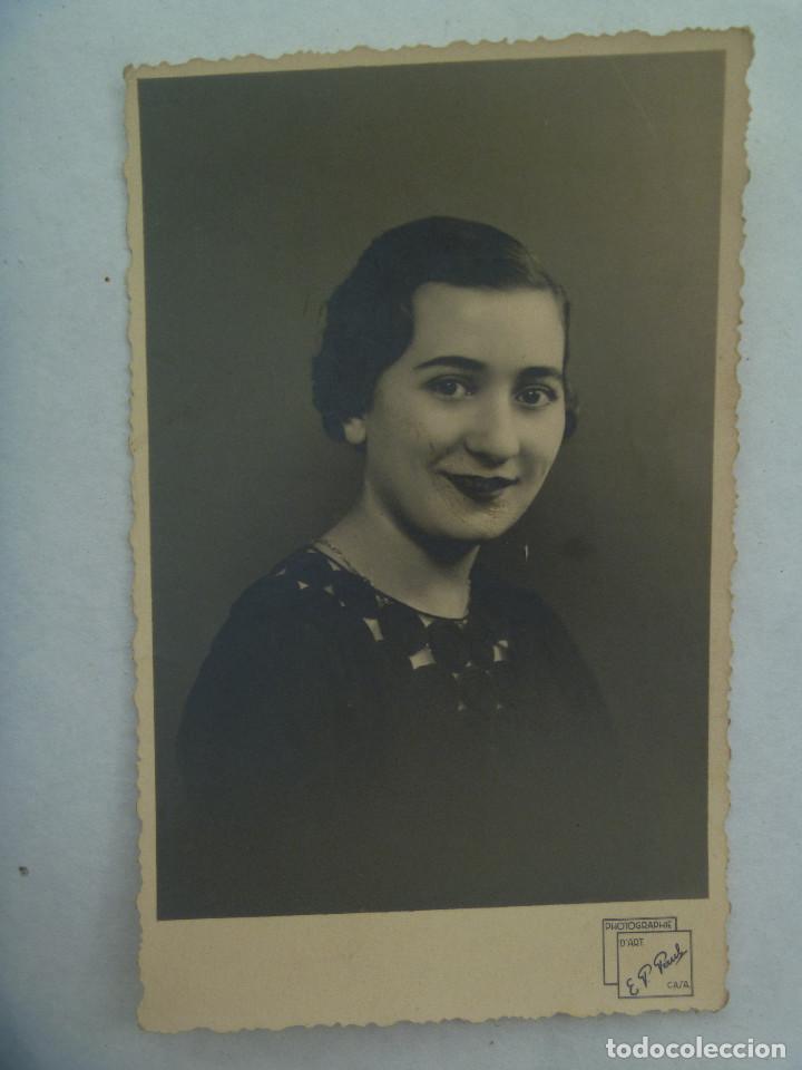 Photographie ancienne: PRECIOSO RETRATO DE SE&Ntilde;ORITA , A&Ntilde;OS  30. DE E. P. PAUL, CASABLANCA