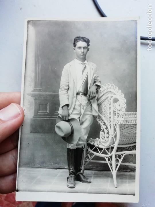 Fotografia antica: Antigua foto hombre Jinete