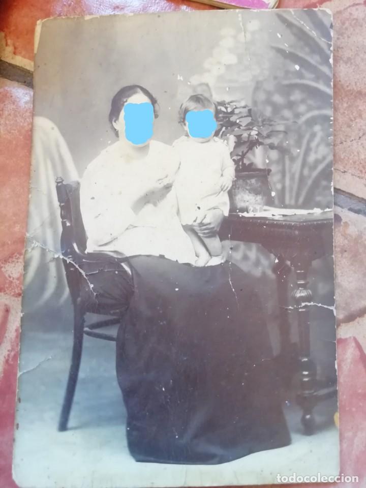 Fotografia antica: Antigua foto fotografia tarjeta postal mujer y ni&ntilde;o