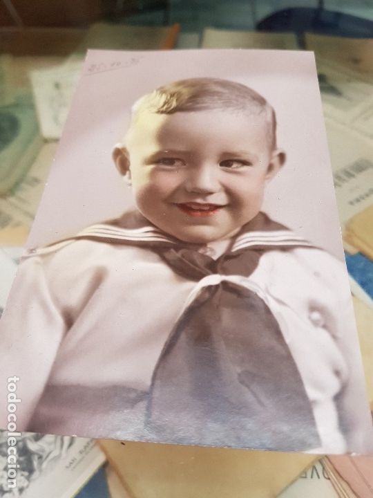 Alte Fotografie: ANTIGUA FOTOGRAFIA COLOREADA NI&Ntilde;O MARINERO 1935