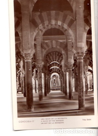 Fotograf&iacute;a antigua: TARJETA POSTAL FOTOGRAFICA. FOTO GODES. CORDOBA. UNA NAVE DE LA MEZQUITA.