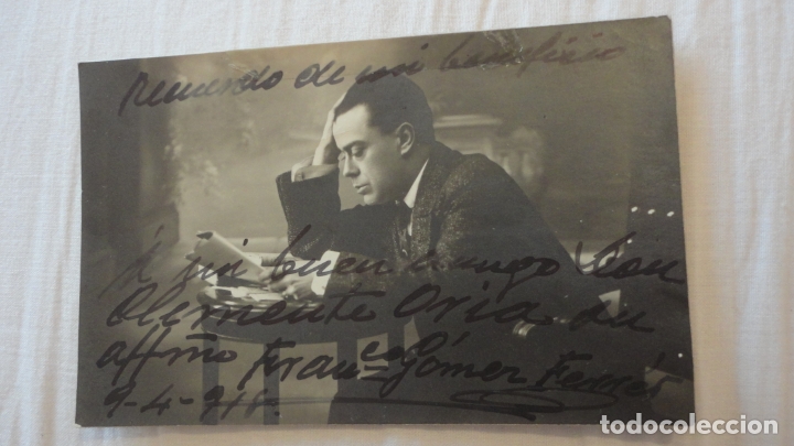 Fotograf&iacute;a antigua: ANTIGUA FOTOGRAFIA.ACTOR.DIRECTOR DE COMPA&Ntilde;IA.FRANCISCO GOMEZ FERRER.DEDICADA Y FIRMADA 1918