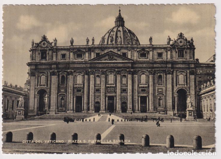 Alte Fotografie: Postal. Citt&aacute; del Vaticano - Piazza S. Pietro-La Bas&iacute;lica