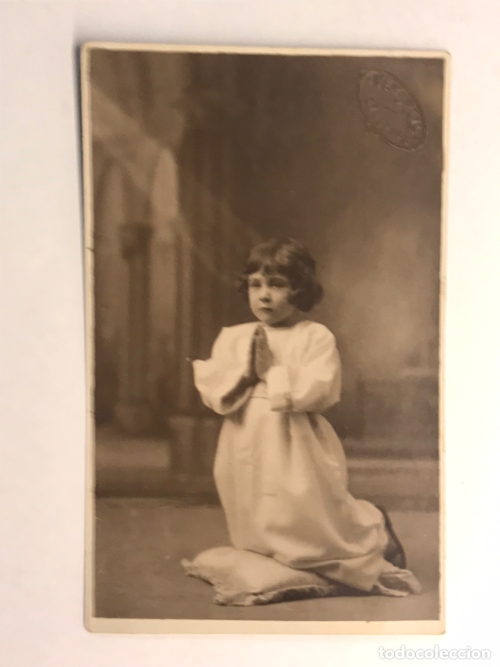 Photographie ancienne: NI&Ntilde;OS. Fotograf&iacute;a antigua. Ni&ntilde;a Angelito. Retrato: VENDRELL (h.1920?)