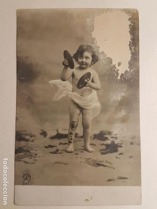 Fotografia antiga: RETRATO INFANTIL POSTAL FOTOGRAFICA 1914