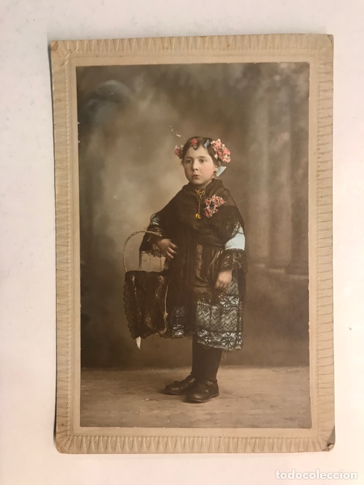 Fotograf&iacute;a antigua: NI&Ntilde;OS. Fotograf&iacute;a antigua. RETRATO: J. Derrey. Peque&ntilde;a Baturra. Fotograf&iacute;a Coloreada (a.1920)