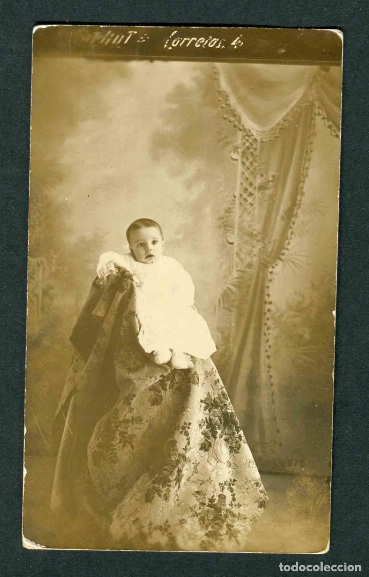 Fotograf&iacute;a antigua: Beb&eacute;. Estudio. Fotograf&iacute;a dedicada. Madrid.1913