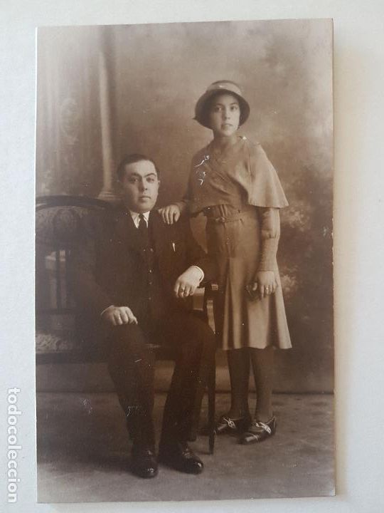 Alte Fotografie: RETRATO PAREJA POSTAL FOTOGRAFICA ANTIGUA