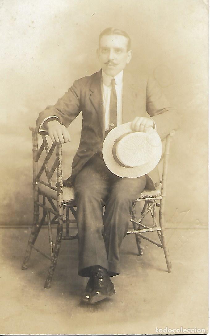 Antique Photography: ANTIGUA FOTO-POSTAL (CABALLERO CON SOMBRERO)
