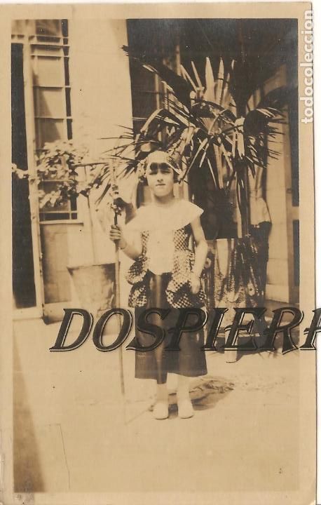 Alte Fotografie: FOTO-POSTAL, NI&Ntilde;A DISFRAZADA DE CARNAVAL, 1926