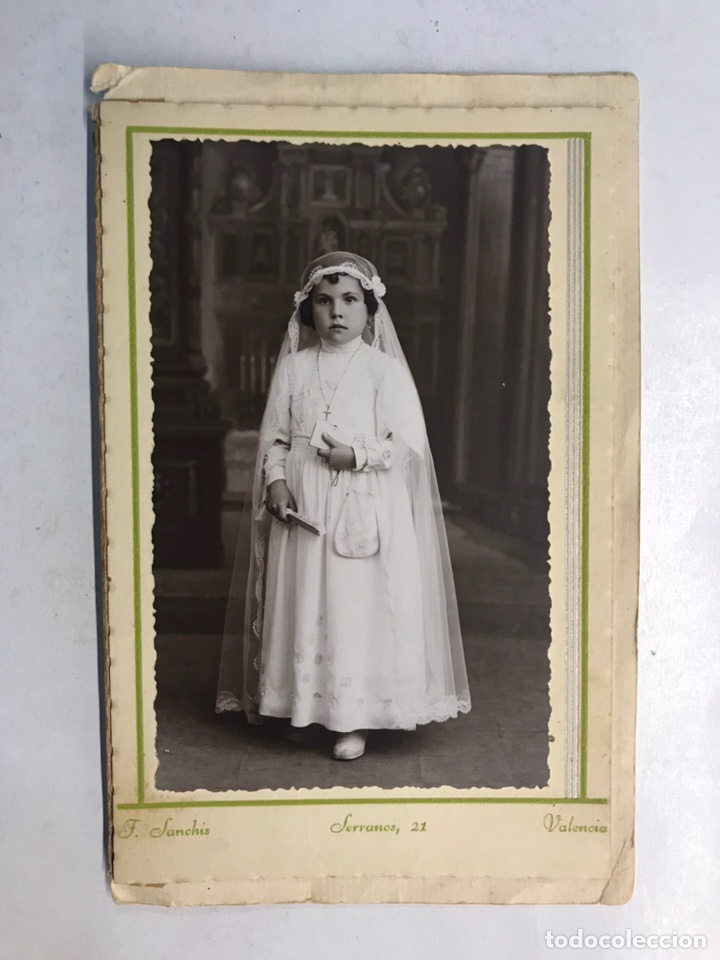 Fotograf&iacute;a antigua: VINALESA NI&Ntilde;OS Fotograf&iacute;a antigua Luisa de Primera Comunion Recibiendo a Jesus (a.1936)