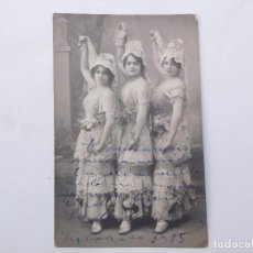 Fotografia antica: FOTOGRAFÍA ANTIGUA DE TRES BAILARINAS? LISBOA AÑO 1915. VANDEL MADRID. Lote 199632711