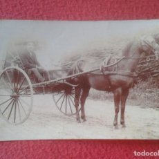 Fotografía antigua: POSTAL FOTOGRÁFICA HOMBRE EN CARRO CON CABALLO CARRUAJE CHARIOT AVEC CHEVAL TROLLEY WITH HORSE...VER