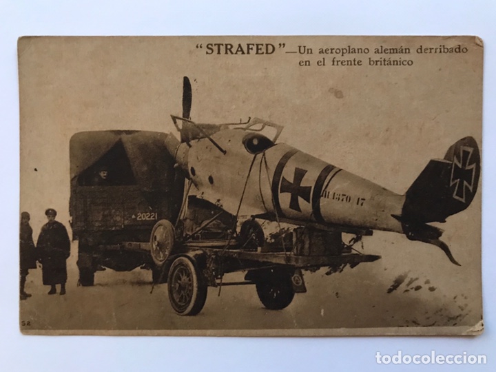 Fotografia antica: AMETRALLAMIENTO - STRAFED. II Guerra Mundial. Aeroplano Aleman derribado (h.1942?)