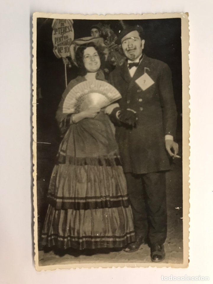 Fotografia antica: FALLA VALENCIA. Fotograf&iacute;a antigua. Falla de Santa Teresa y Pintor Domingo (h.1945?) FOTO: J. Raga