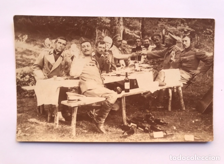 Fotografia antica: ALEMANIA fotograf&iacute;a antigua. I Guerra Mundial. Soldados sentados a la mesa... (h.1915?)