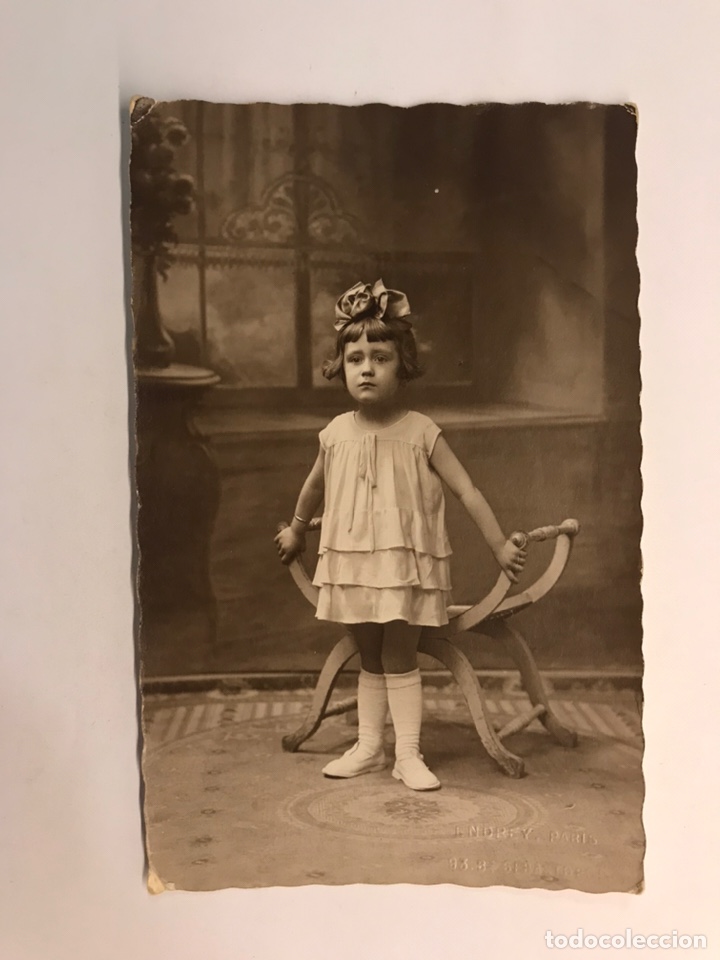 Antique Photography: ENDREY, fot&oacute;grafo Parisino... Ni&ntilde;a con gran lazo ... (h.1920?)