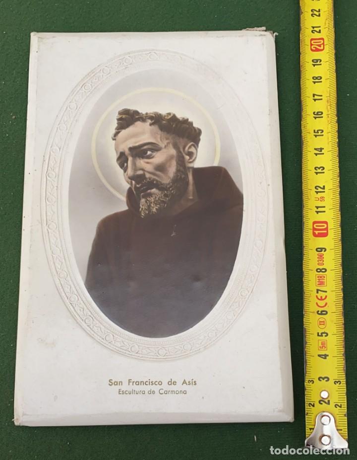 Fotograf&iacute;a antigua: FOTOGRAFIA ANTIGUA SAN FRANCISCO DE ASIS ESCULTURA DE CARMONA CON SOPORTE RIGIDO