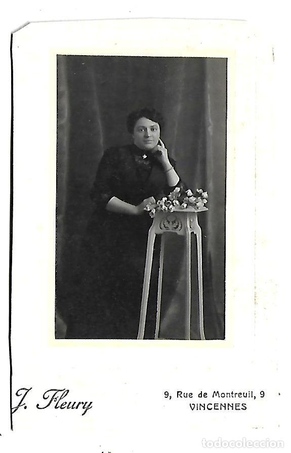Antique Photography: 3501-ANTIGUA FOTOGRAFIA DE - UNA DAMA - FOTO- FLEURY - VINCENNES - DE Pcp. SIGLO XX -