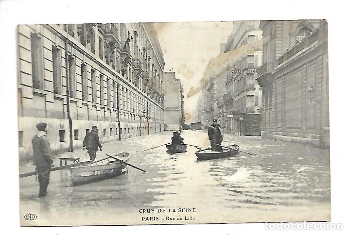 Antique Photography: 3501- PARIS.- INUNDACIONES 1910.-POSTAL ANTIGUA- CRUE DE LA SEINE - RUE DE LILLE- DU 1910.CIRCULADA