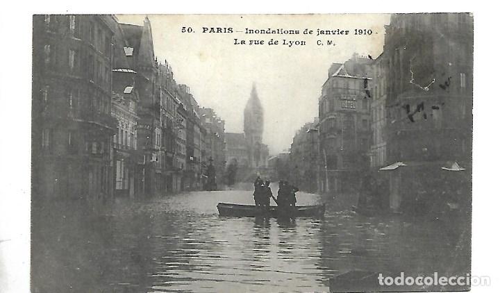 Antique Photography: 3501- PARIS.- INUNDACIONES 1910.-POSTAL ANTIGUA- - RUE DE LYON - DE 1910.CIRCULADA