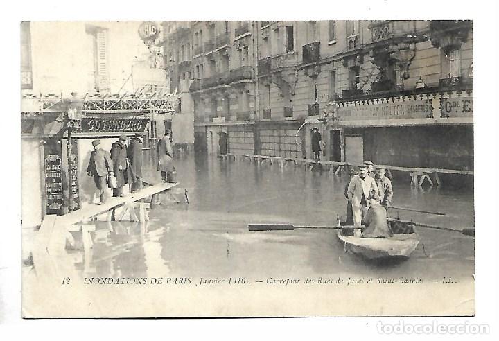 Antique Photography: 3501- PARIS.- INUNDACIONES 1910.-POSTAL-CARREFOUR DES RUES DE JAVEL SAINT CHARLES - DE 1910.CIRCU.
