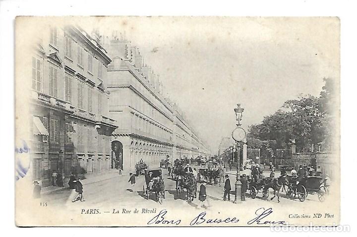 Antique Photography: 3501- PARIS.- POSTAL ANTIGUA DE L A RUE DE RIVOLI - CIRCULADA EN 1.903 - SIN DIVIDIR