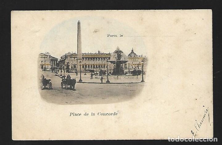 Photographie ancienne: 3501- PARIS.- DE LA PLACE DE LA CONCORDE-CON COCHES DE CABALLOS DEL 11- 5- 1.902 -SIN DIVIDIR