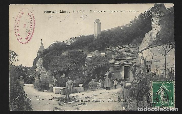 Antique Photography: 3501- MANTES - LIMAY -FRANCIA-.- ANTIGUA POSTAL - ERMITA SAINT SAUVEUR - CIRCULADA EL 5- 9- 1.907