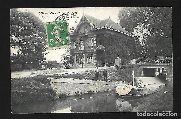 Antique Photography: 3501- VIERZON -FORGES -FRANCIA-.- ANTIGUA POSTAL - CANAL DU BERRY- CIRCULADA EL 28- 8- 1.915