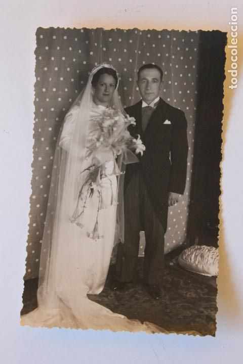 Antique Photography: FOTOGRAFIA PAREJA DE NOVIOS, BODA, SIN AUTOR, TROQUELADA