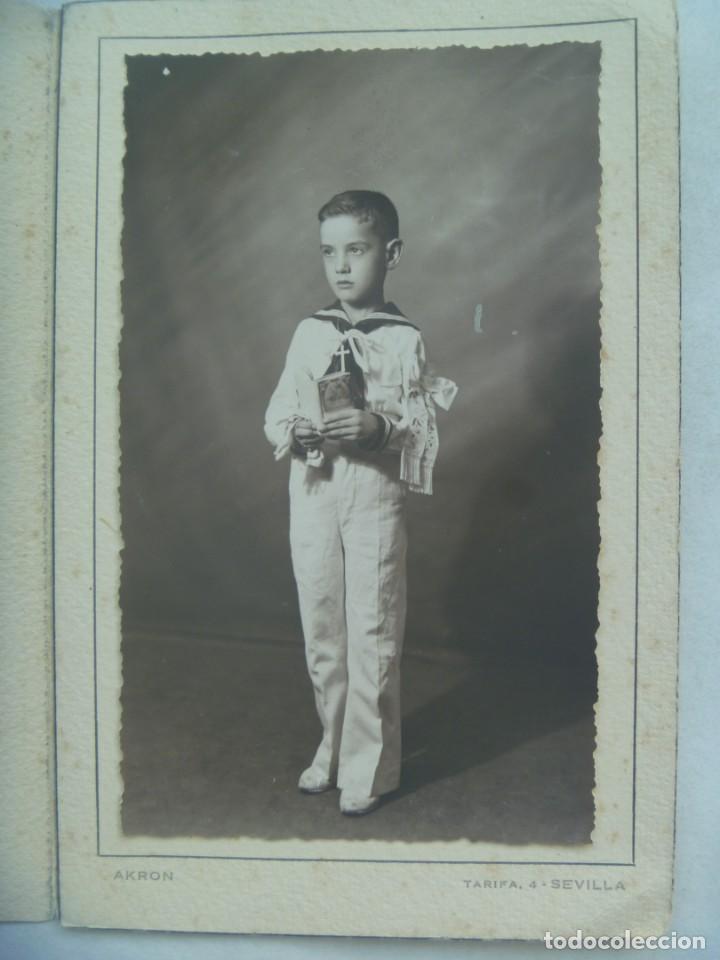 Antique Photography: PRECIOSA FOTO DE ESTUDIO DE NI&Ntilde;O DE PRIMERA COMUNION DE MARINERO. DE AKRON , SEVILLA