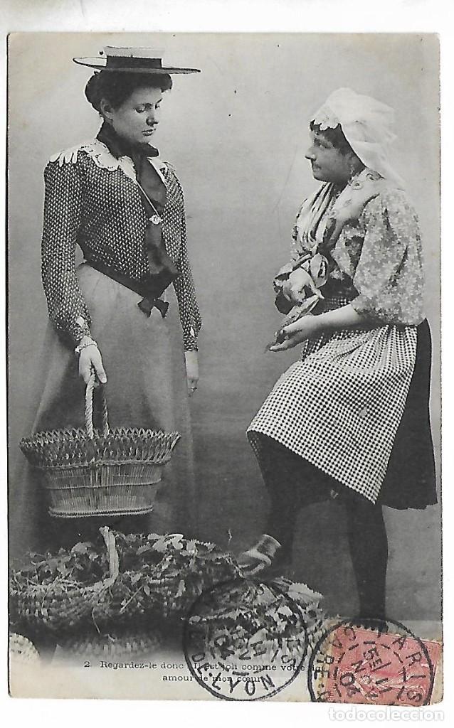 Antique Photography: 1R- ANTIGUA FOTO-POSTAL - UNA DAMA CON PEINETA - ROMANTICA - CIRCULADA EL 5- 11- 1.904