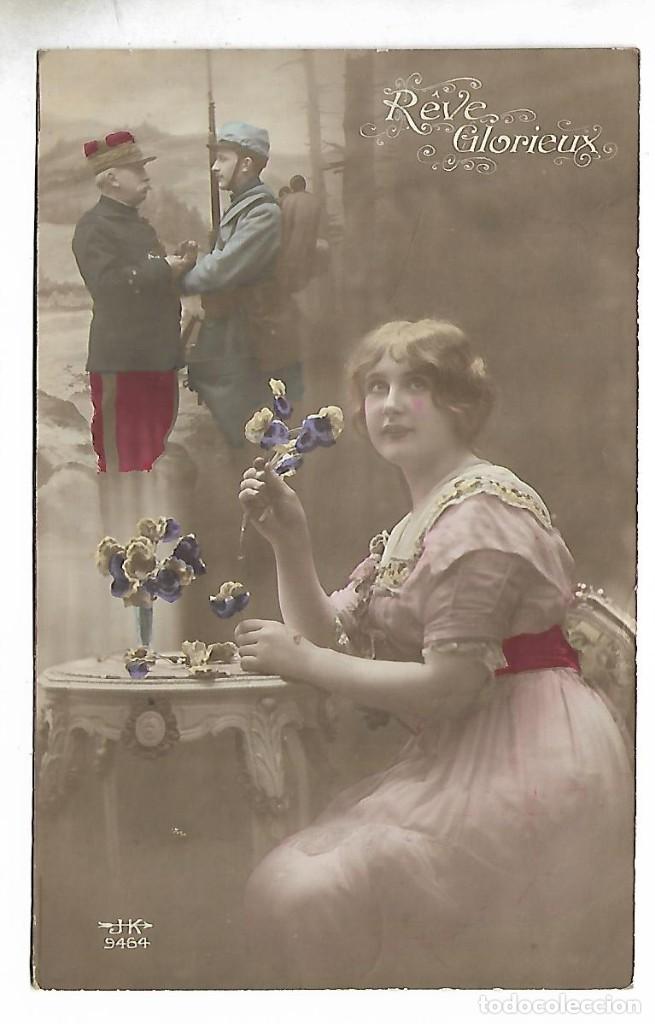 Fotografia antiga: 1R- ANTIGUA FOTO-POSTAL - UNA DAMA PENSATIVA- ROMANTICA - ESCRITA EL 10 - 12 - 1.923