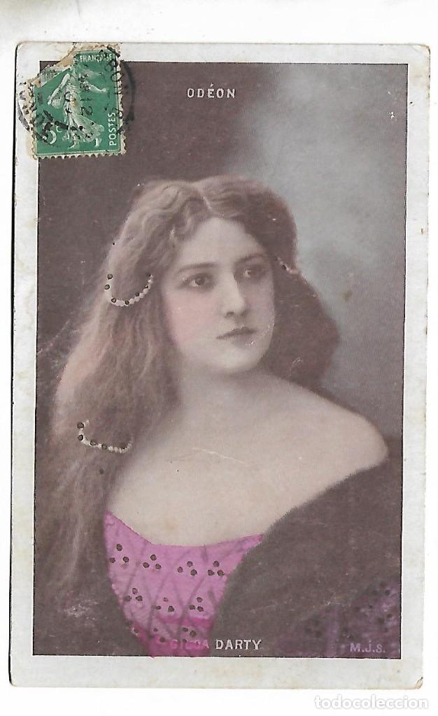 Fotografia antiga: 1R- ANTIGUA FOTO-POSTAL - UNA ACTRIZ GILDA DARTY - ROMANTICA - CIRCULADA 1- 12 - 1.907